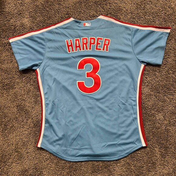 New Bryce Harper Philadelphia Phillies Powder Blue Jersey Stitched - Picture 1 of 2
